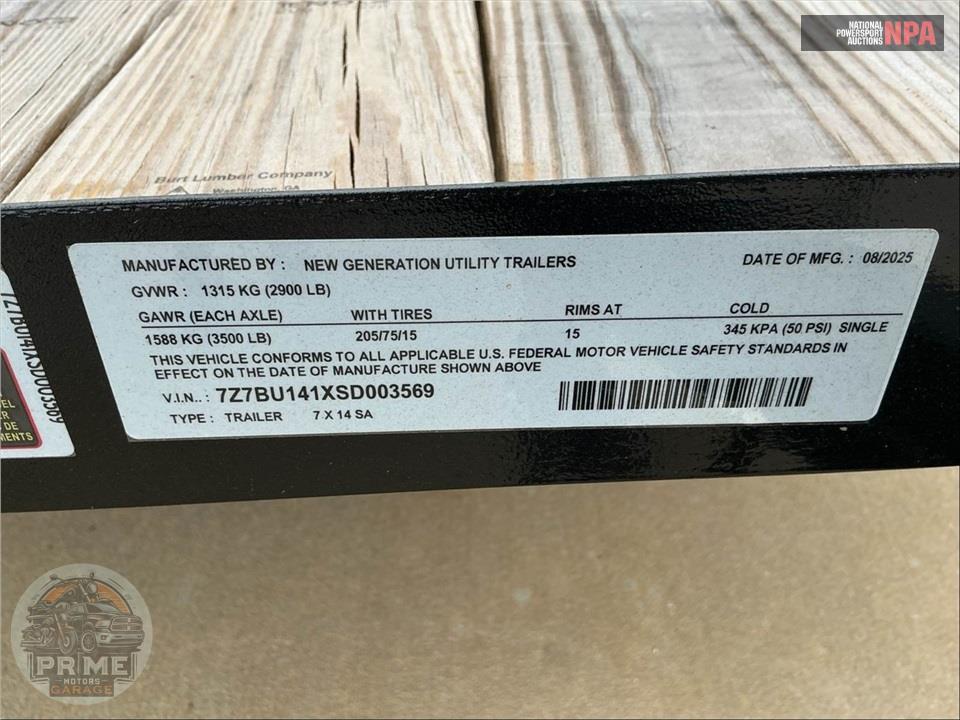 2025 New Generation Utility Trailers 7x14 SA — фото 15