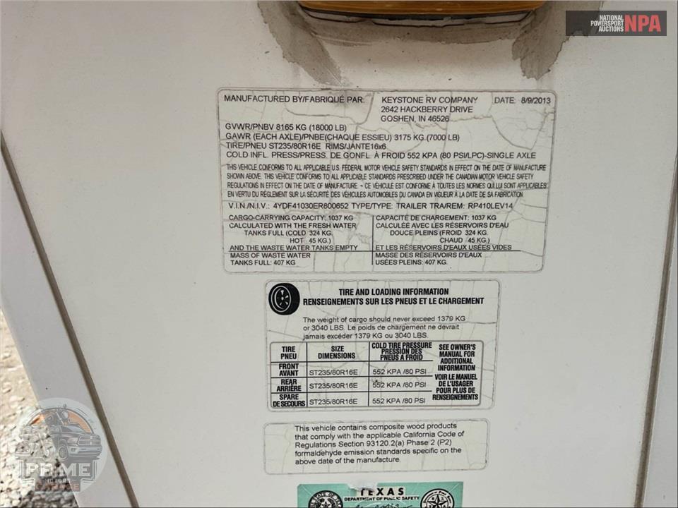 2014 Keystone Rv M-410 LEV - RAPTOR TOY HAULER TOY HAULER SERIES — фото 70
