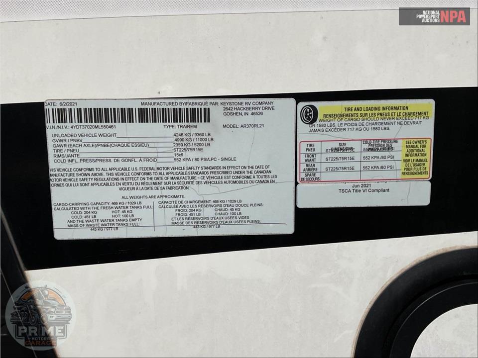 2021 Keystone Rv M-370 RL - ARCADIA FIFTH WHEEL SERIES — фото 44