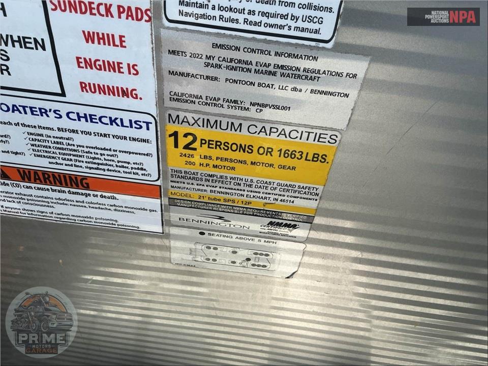 2023 Bennington Pontoons 22 SS(*) S SERIES L=23/E=1-150HP MERCURY OB — фото 40