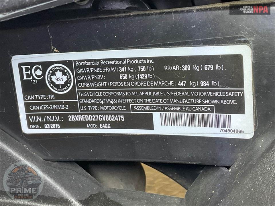 2016 Can-Am SPYDER F3 SE6 LIMITED — фото 47