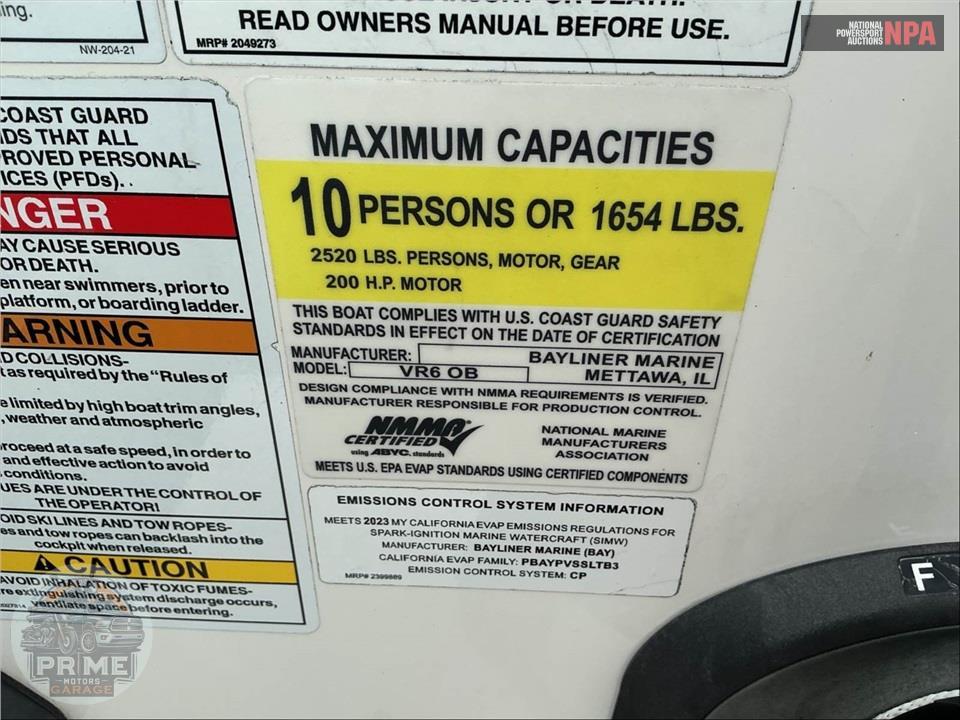2023 Bayliner Marine VR6 BR(*)BOW RIDER SERIES L=22/E=1-150HP MERCURY — фото 6