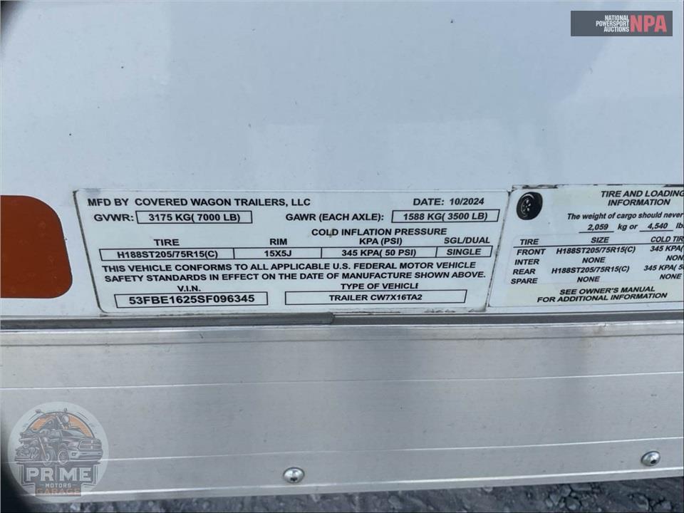 2025 Covered Wagon Trailers, Llc CW7X16TA2 — фото 13