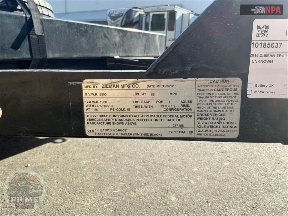 2016 Zieman Trailer F-511 FLATBED — фото 18