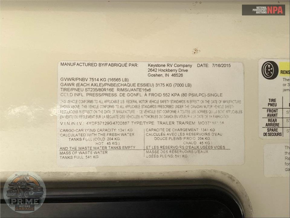 2016 Keystone Rv M-3711 FL - MONTANA FIFTH WHEEL SERIES — фото 57