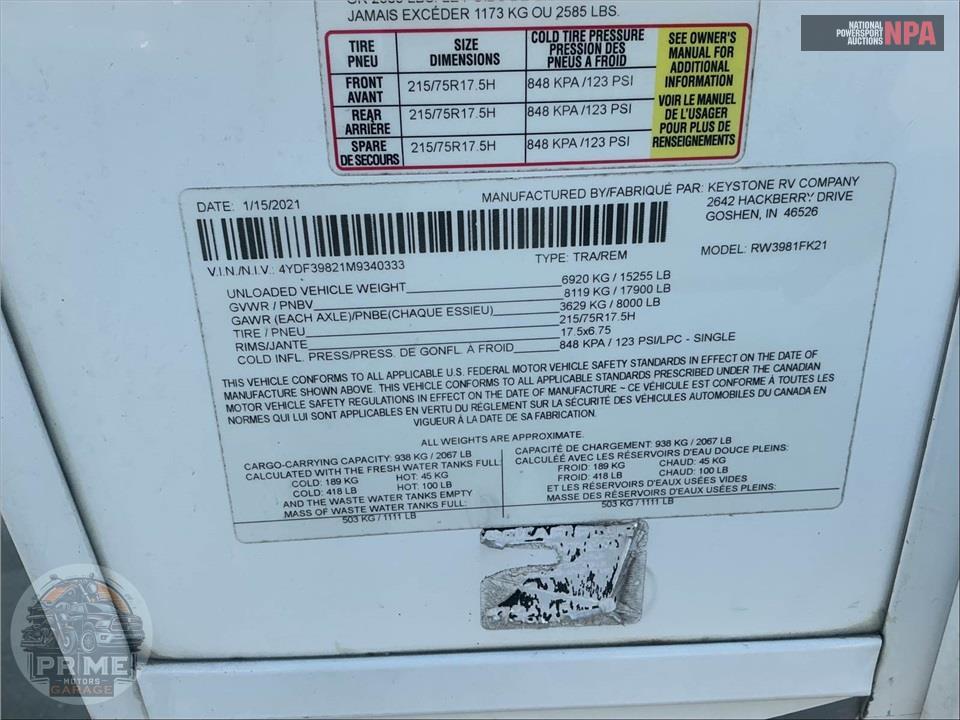 2021 Redwood Rv M-3981 FK - FIFTH WHEEL SERIES — фото 66