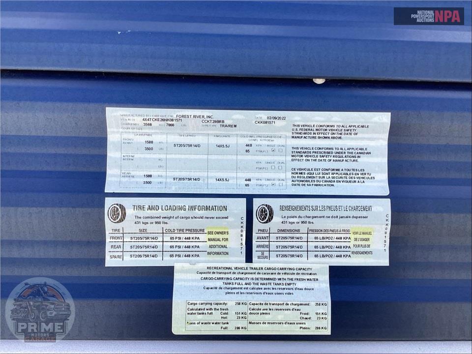 2022 Cherokee By Forest River M-29BRB - GREY WOLF FIFTH WHEEL SERIES — фото 49