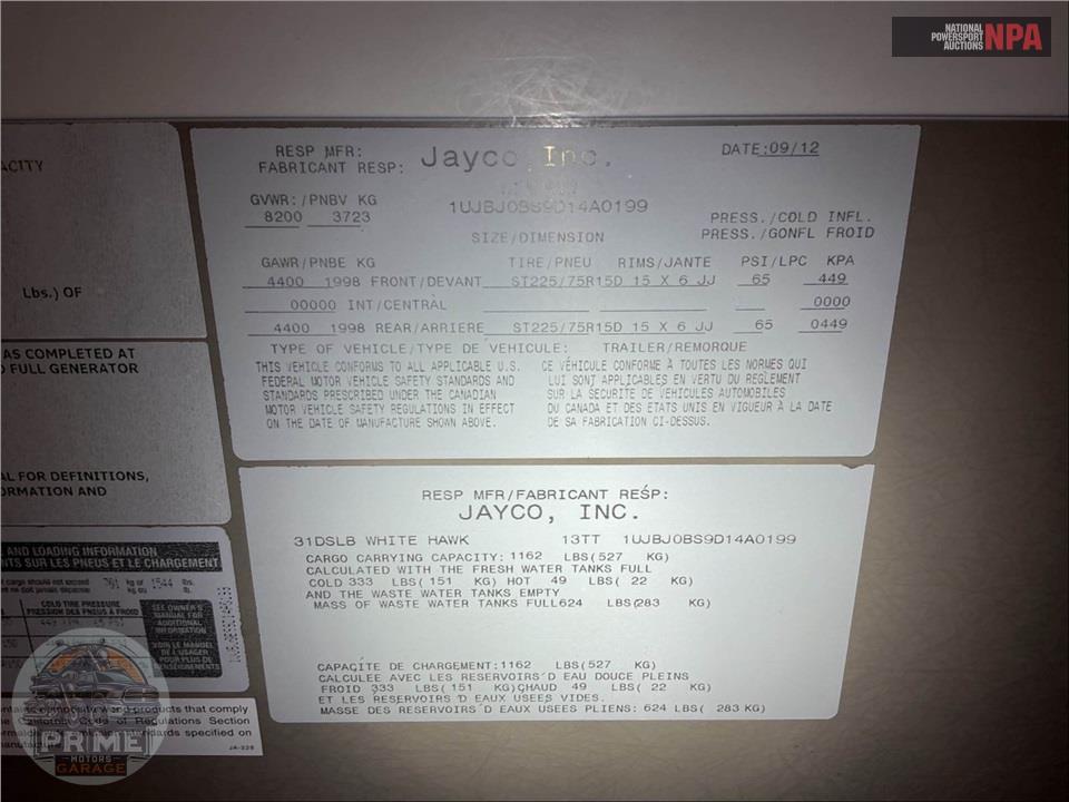 2013 Jayco M-31 DSLB - WHITE HAWK ULTRA LITE SERIES — фото 62