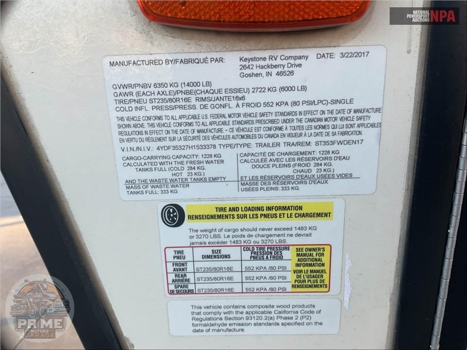 2017 Keystone Rv M-353 FWDEN SPRINTER FIFTH WHEEL SERIES — фото 36