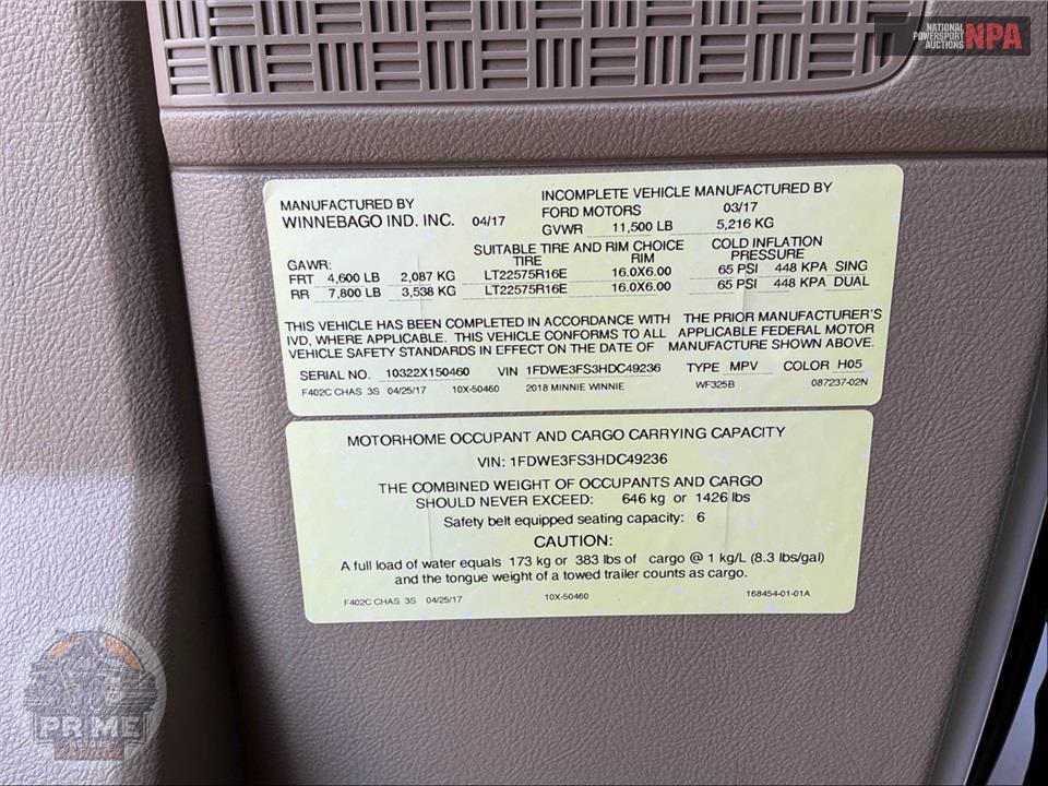 2018 Winnebago M-25B FORD - MINNIE WINNIE SERIES — фото 49