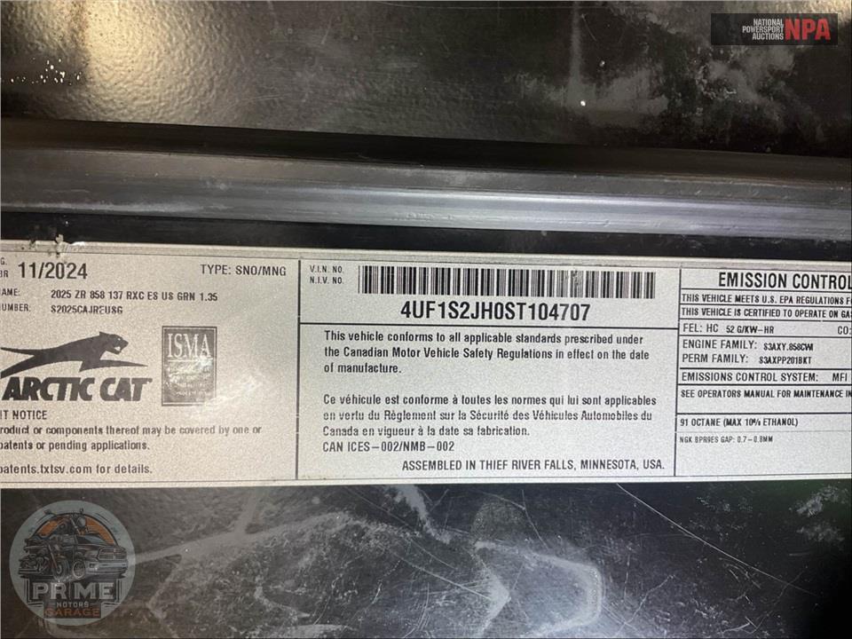 2025 Arctic Cat ZR 858 R-XC 137 1.35 AWS ES — фото 15