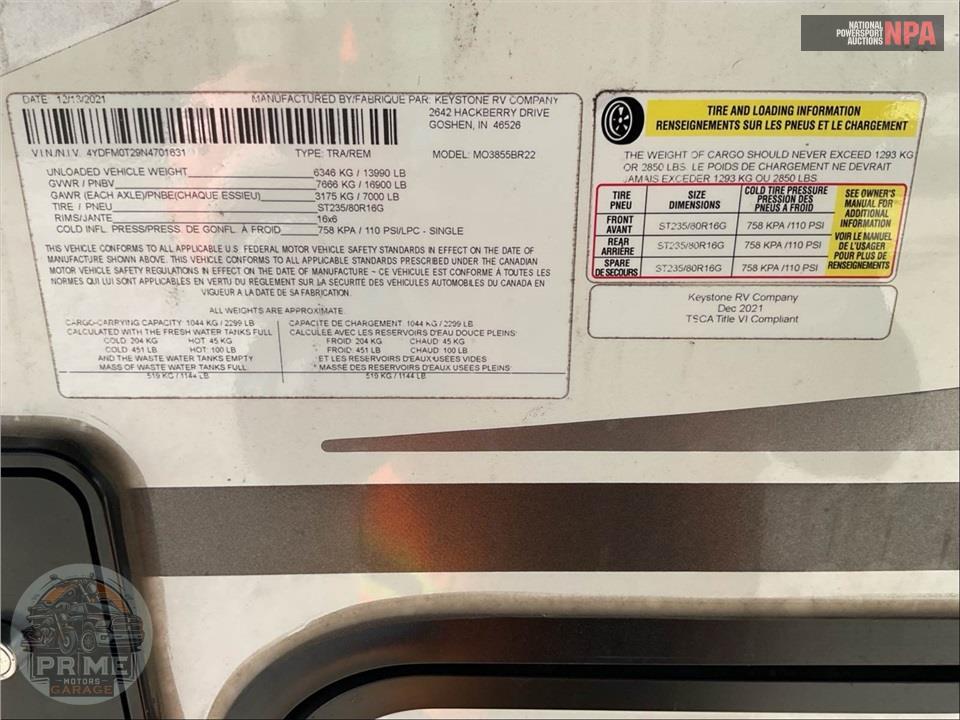 2022 Keystone Rv M-3855 BR - MONTANA FIFTH WHEEL SERIES — фото 46