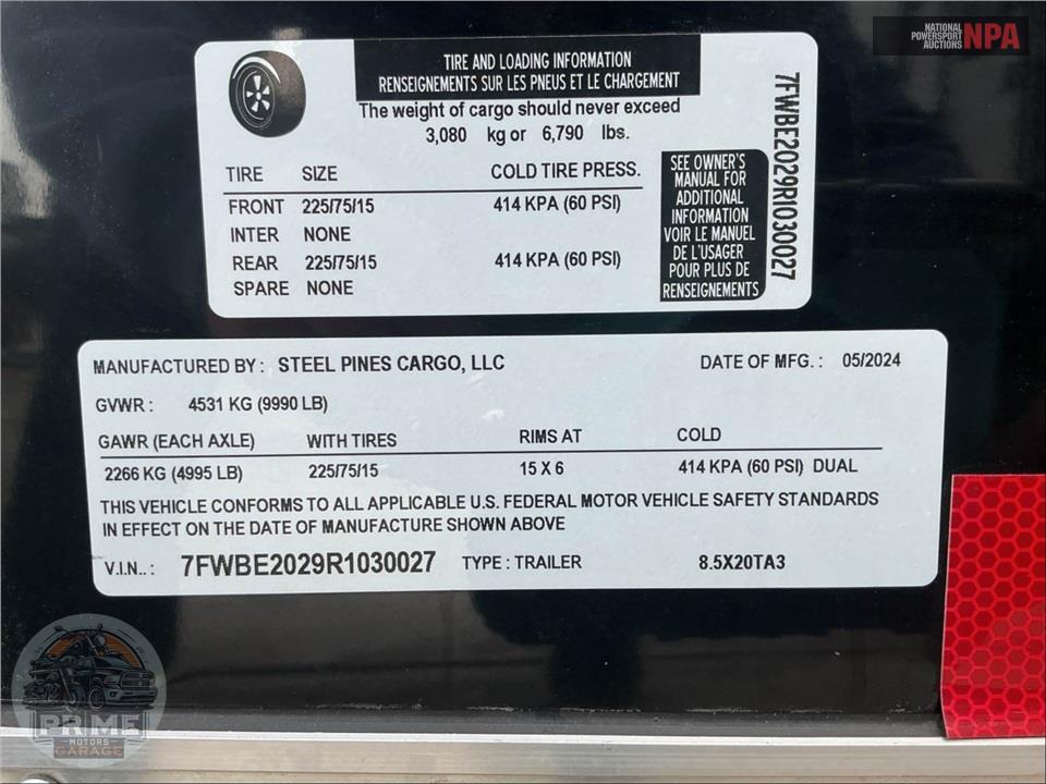 2024 Steel Pines Cargo,Llc 8.5x20TA3 — фото 17