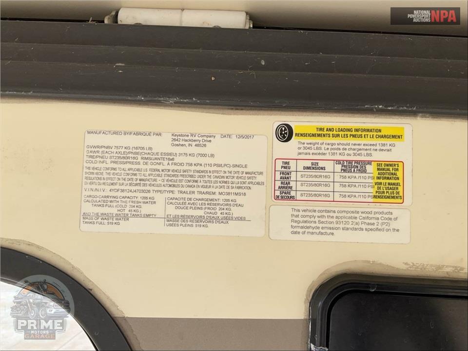 2018 Keystone Rv M-3811 MS - MONTANA FIFTH WHEEL SERIES — фото 36