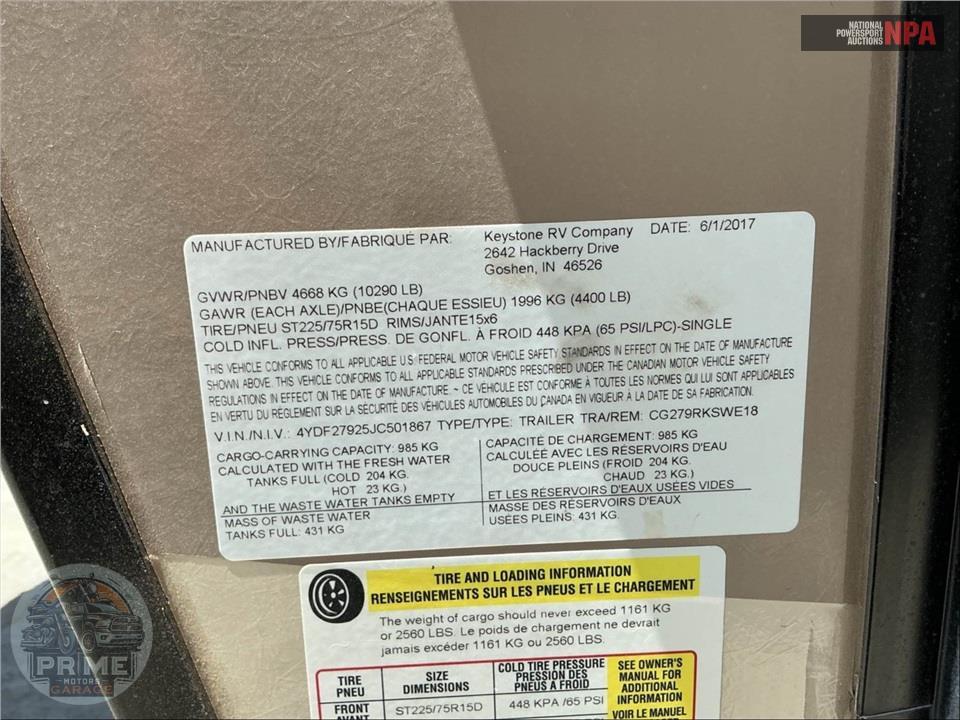 2018 Keystone Rv M-279 RKSWE - COUGAR FIFTH WHEEL SERIES — фото 37