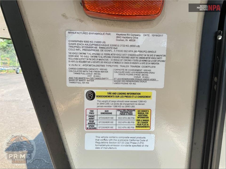 2018 Keystone Rv M-367 FLS - COUGAR FIFTH WHEEL SERIES — фото 39