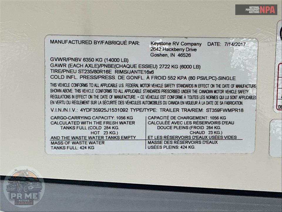 2018 Keystone Rv M-359 FWMPR - SPRINTER 20TH ANNIVERSARY FIFTH WHEEL SERIES — фото 144
