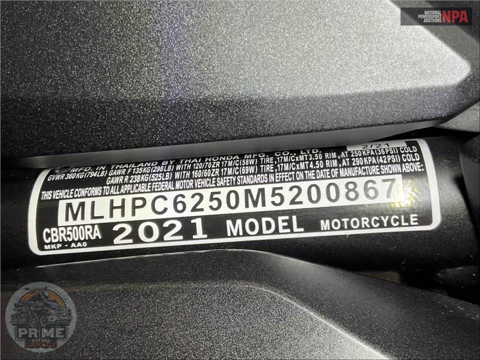 2021 Honda CBR500RA (ABS) — фото 40