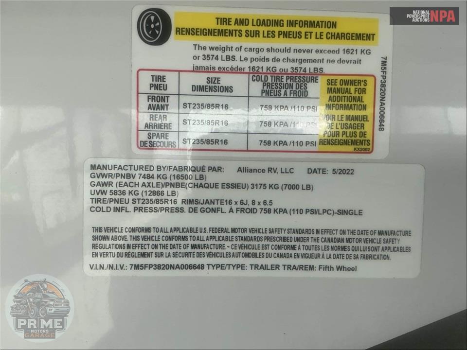 2022 Alliance Rv M-340RL - PARADIGM FIFTH WHEEL SERIES — фото 55