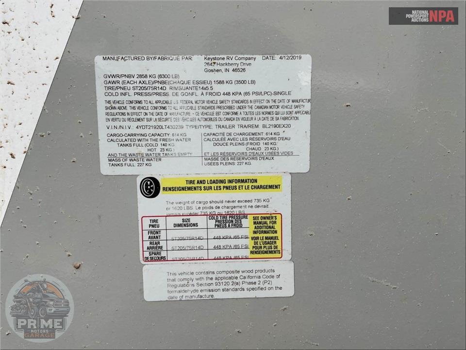 2020 Keystone Rv M-2190 EX - BULLET CROSSFIRE SERIES — фото 39