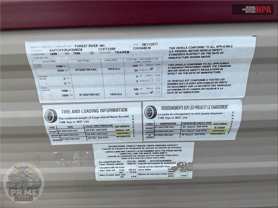 2018 Cherokee By Forest River M-22RR - GREY WOLF TOY HAULER SERIES — фото 47