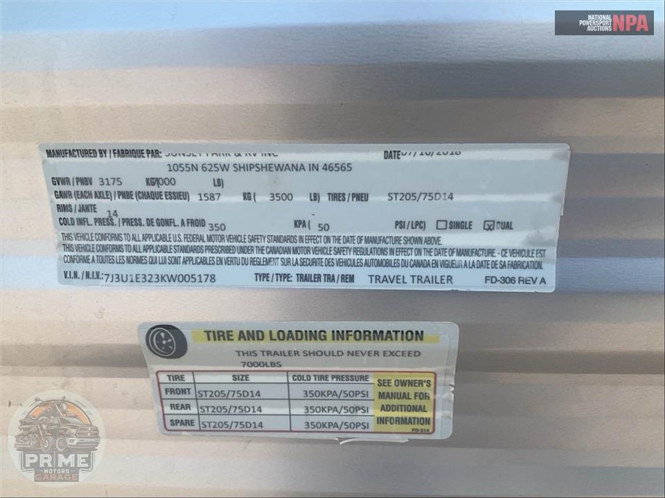 2019 Sunset Park Rv M-23WQBS - SUN LITE SERIES — фото 51
