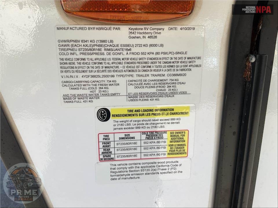 2020 Keystone Rv M-368 MBI COUGAR FIFTH WHEEL SERIES — фото 35