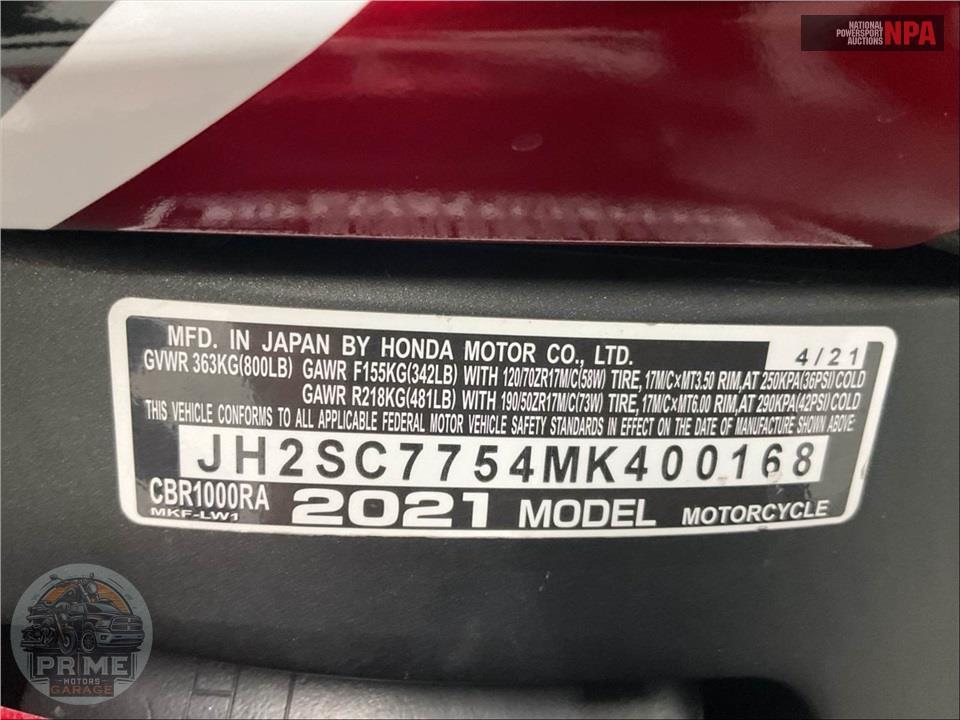 2021 Honda CBR1000RA (ABS) — фото 33