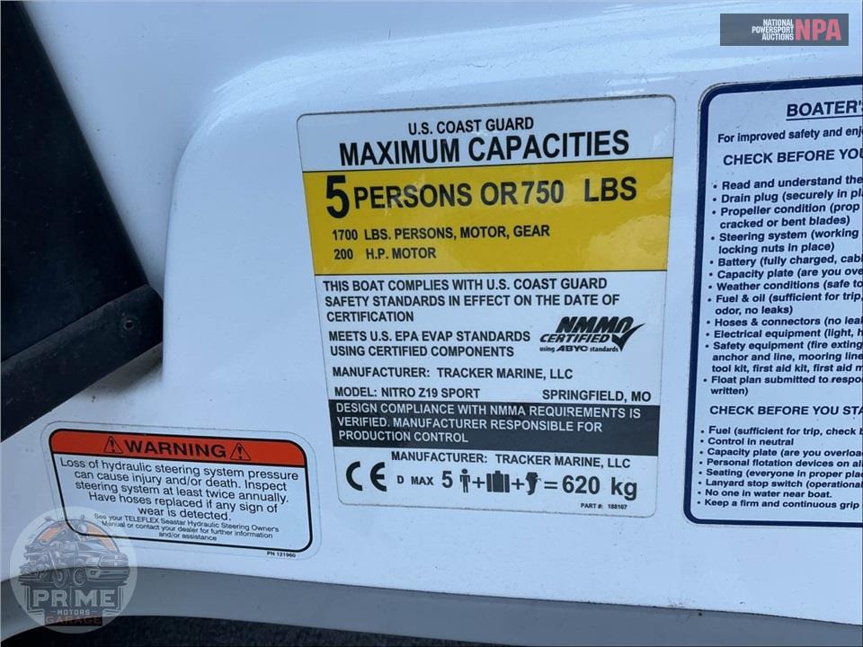 2019 Tracker Marine Z19 SPORT(**) NITRO SERIES L=19/E=1 150HP MERCURY OB — фото 6