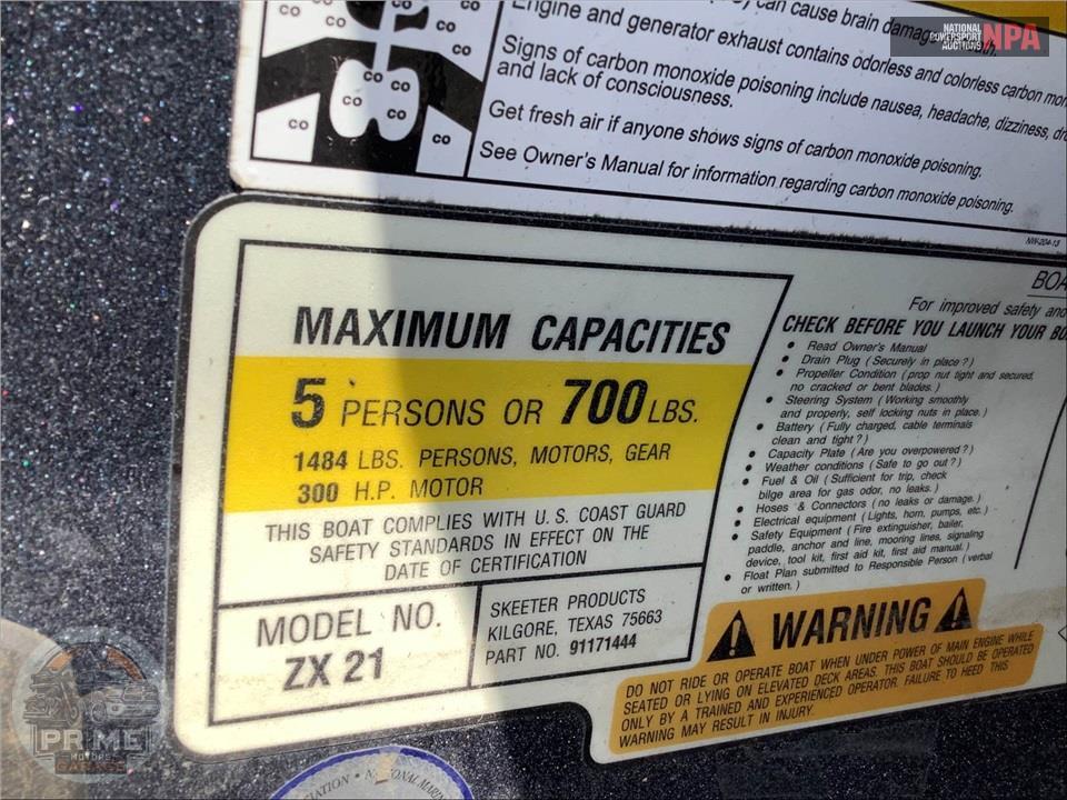 2014 Skeeter Boats ZX 21(*) ZX SERIES L=21/E=1 250HP YAMAHA OB — фото 6