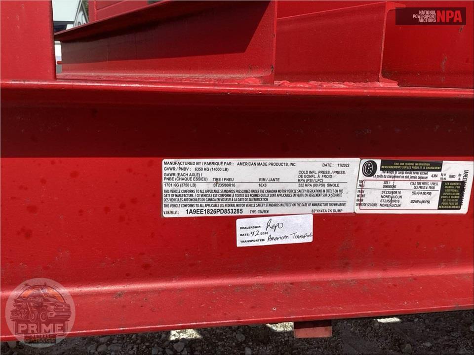 2023 American Made Products, Inc. 82"X14TA 7K DUMP — фото 19