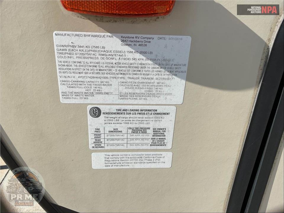 2017 Keystone Rv M-274 BHS - BULLET ULTRA LITE SERIES — фото 46