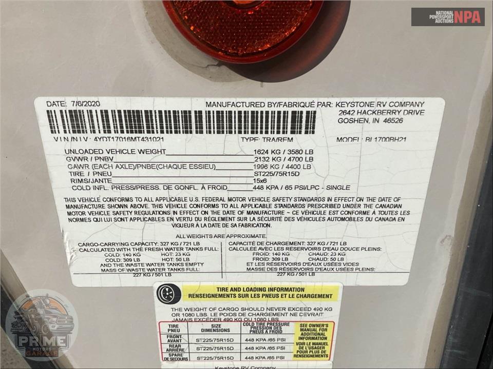2021 Keystone Rv M-1700 BH - BULLET CROSSFIRE SERIES — фото 37