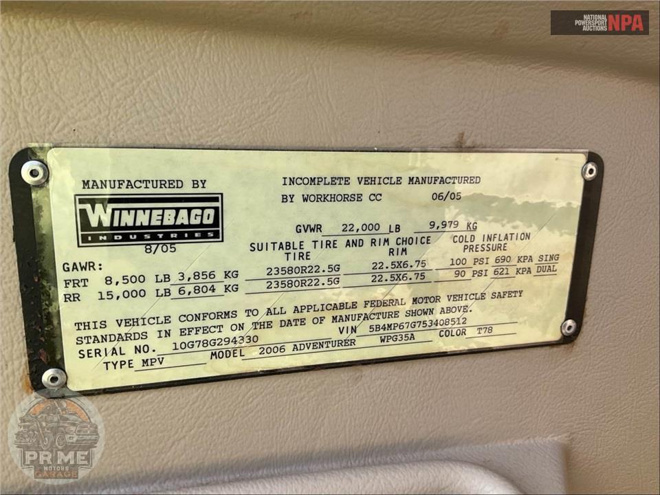 2006 Winnebago M-35A WORKHORSE ADVENTURER SERIES — фото 79