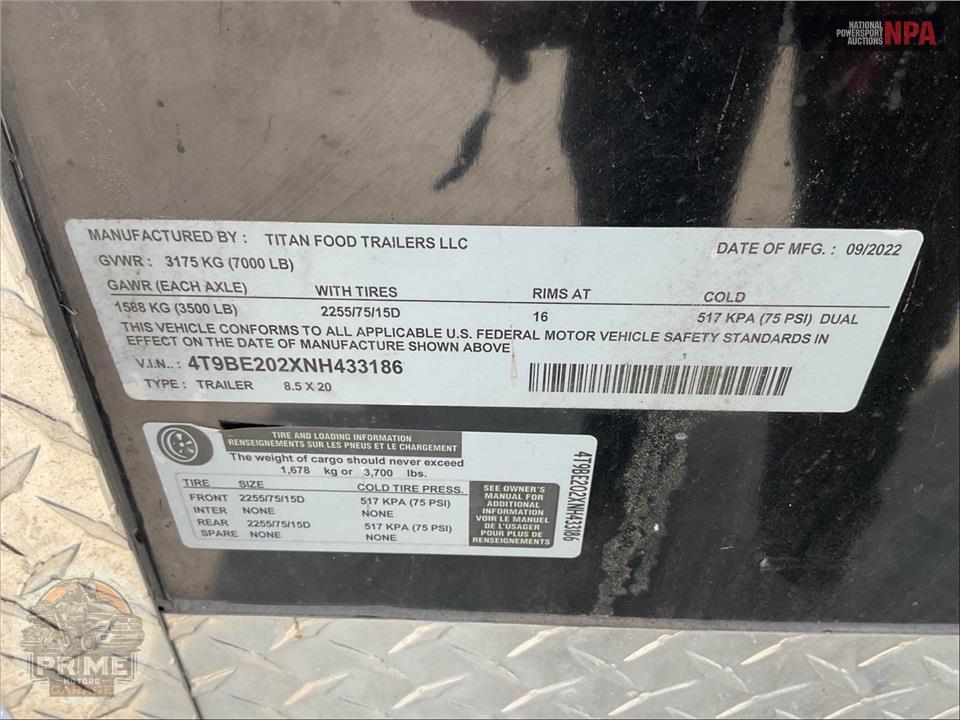 2022 Titan Food Trailers Llc 8.5 X 20 FOOD TRAILER — фото 9