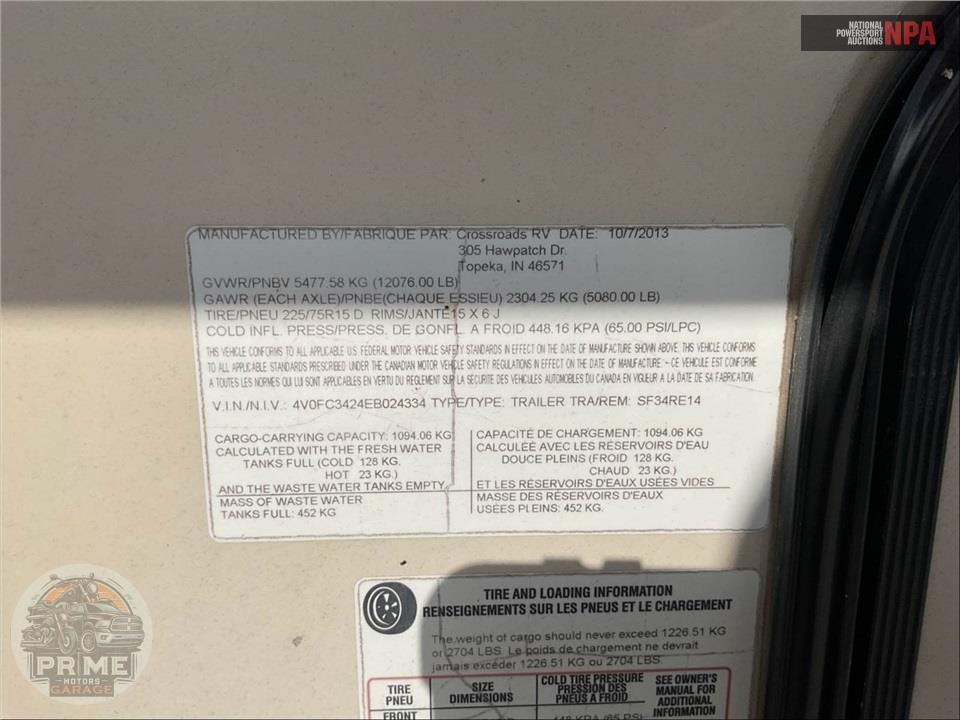 2014 Crossroads Rv M-34 RE - SUNSET TRAIL RESERVE FIFTH WHEEL SERIES — фото 64