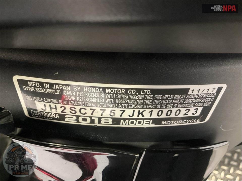 2018 Honda CBR1000RA (ABS) — фото 35