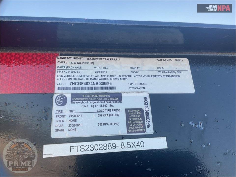 2022 Texas Pride Trailers FT835524KGN — фото 26
