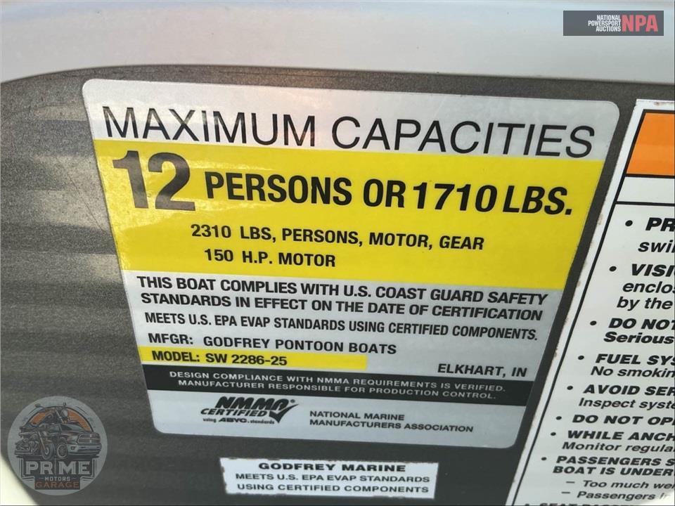 2022 Godfrey Marine 2286 SB(*) SWEETWATER SERIES L=23/E=1-115HP MERCURY OB — фото 35