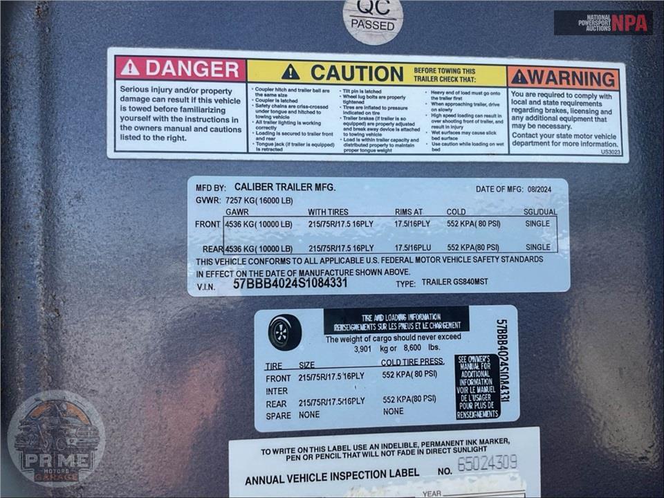 2025 Caliber Trailer Mfg GS840MST — фото 20