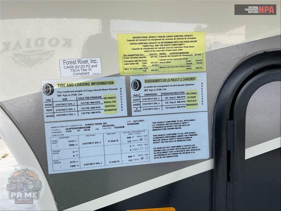 2021 Riverstone M-3670RL - RESERVE FIFTH WHEEL SERIES — фото 49