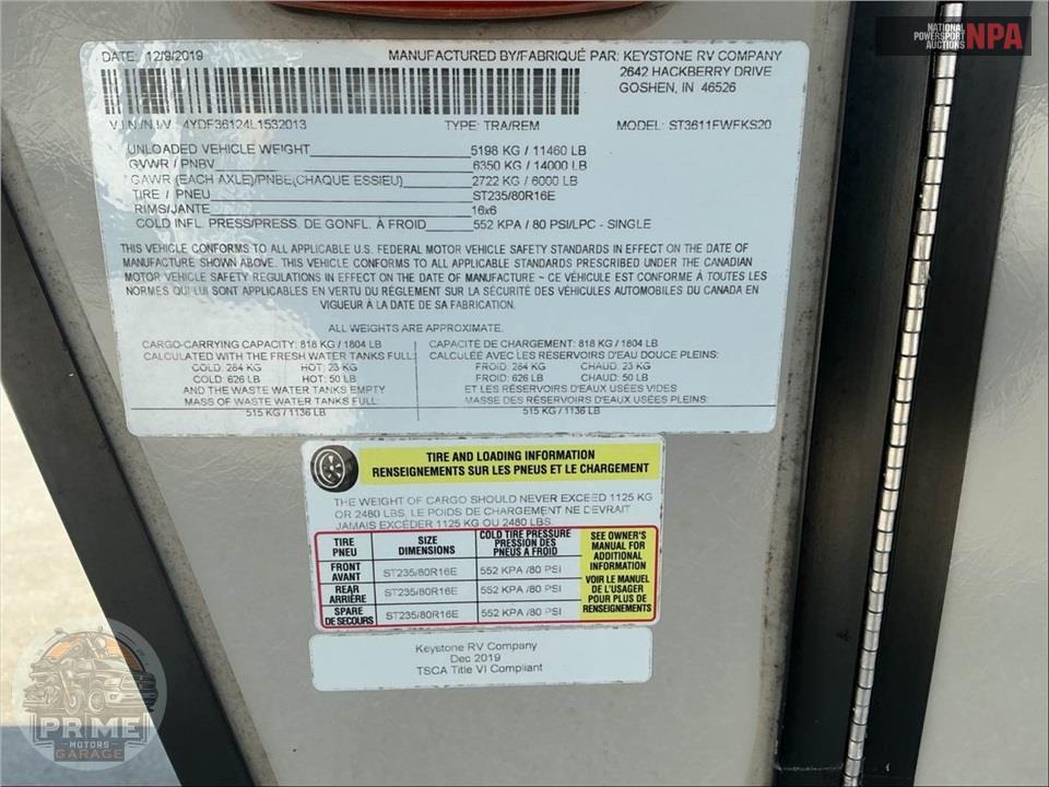 2020 Keystone Rv M-3611 FWFKS - SPRINTER LIMITED FIFTH WHEEL SERIES — фото 87