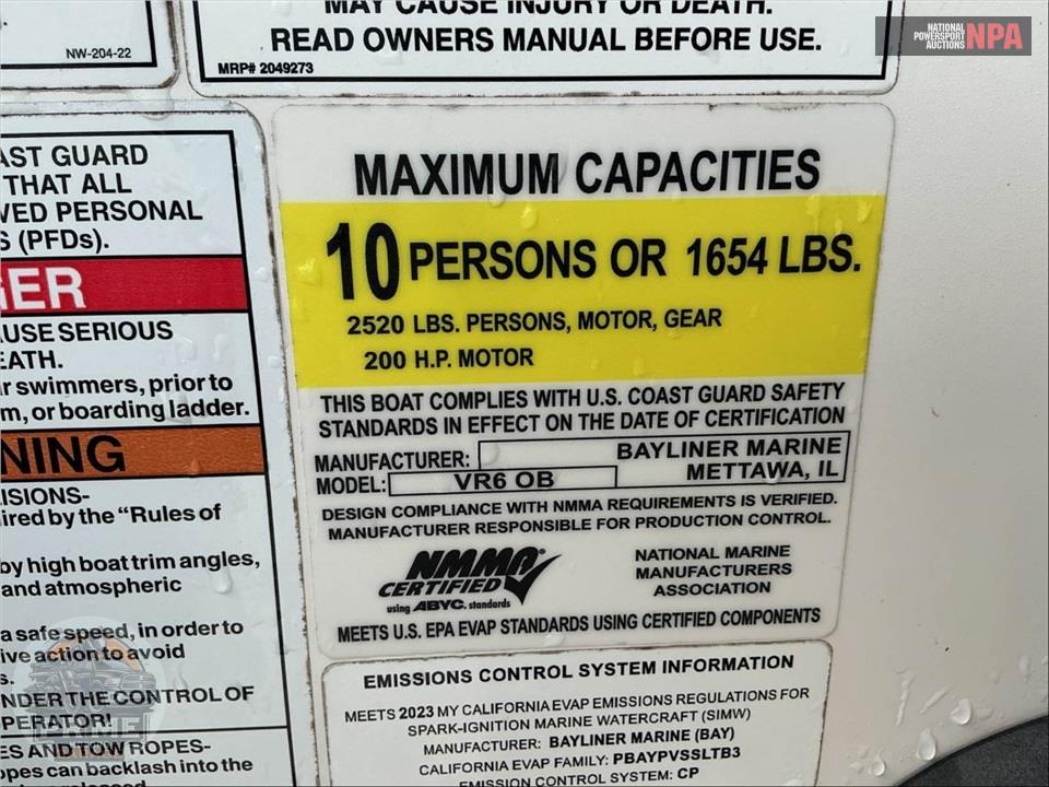 2023 Bayliner Marine VR6 BR(*)BOW RIDER SERIES L=22/E=1-150HP MERCURY — фото 6