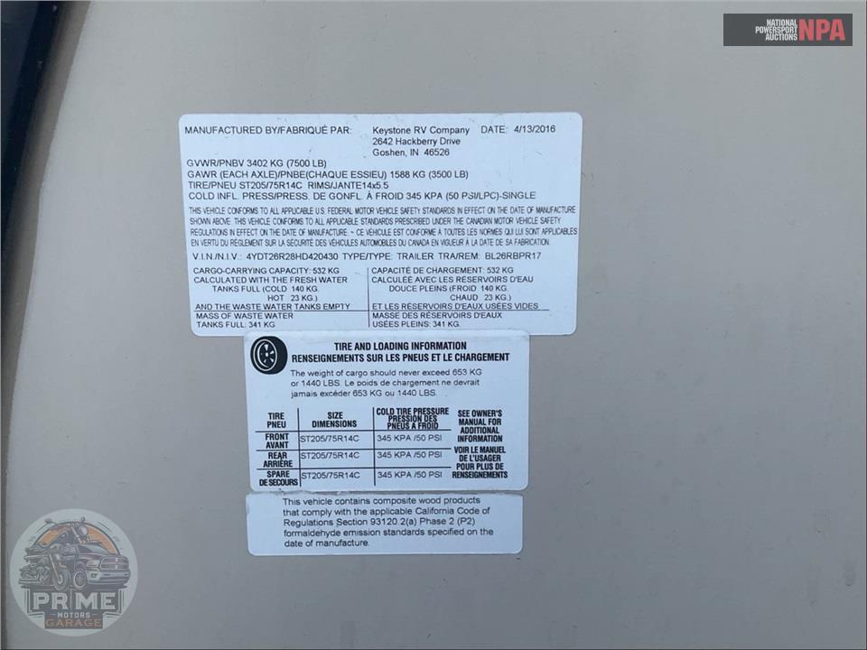 2017 Keystone Rv M-26 RBPR - BULLET PREMIER SERIES — фото 57