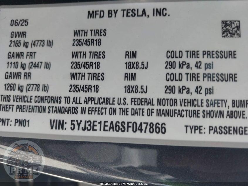 2025 TESLA MODEL 3 LONG RANGE REAR-WHEEL DRIVE/STANDARD REAR-WHEEL DRIVE — фото 9