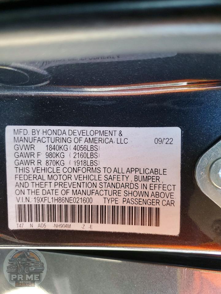 2022 HONDA CIVIC — фото 12