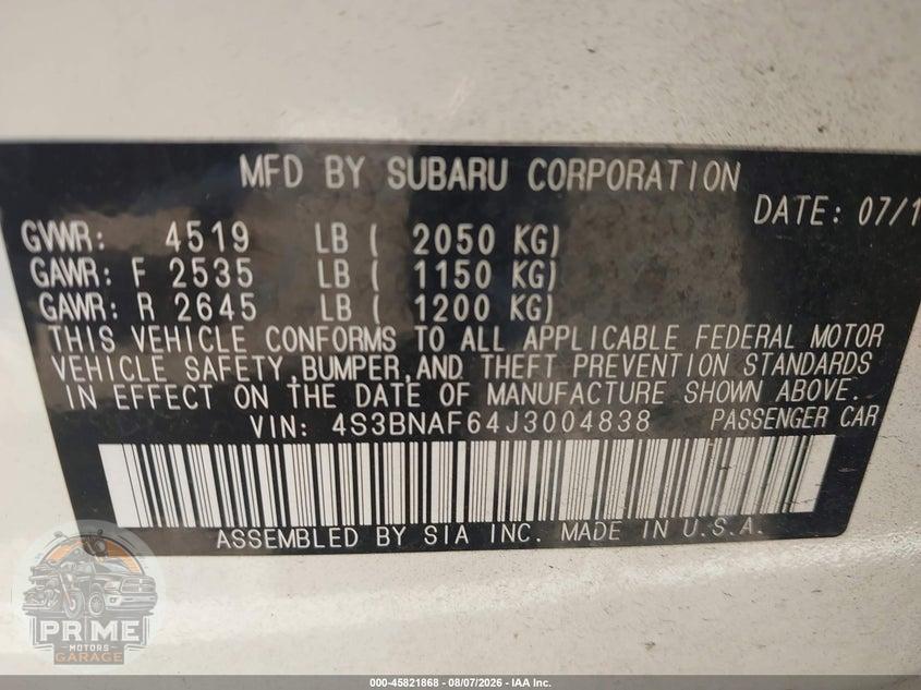 2018 SUBARU LEGACY 2.5I PREMIUM — фото 9