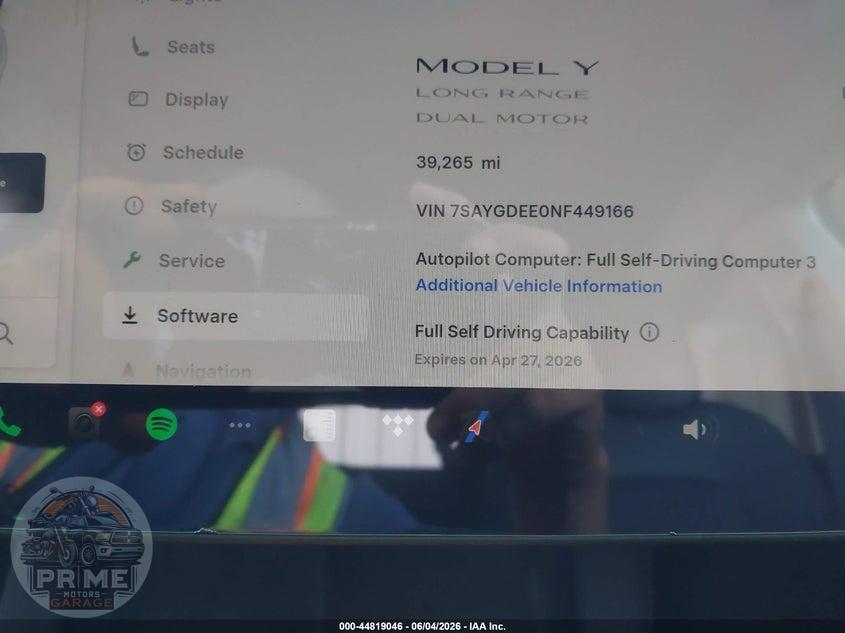 2022 TESLA MODEL Y LONG RANGE DUAL MOTOR ALL-WHEEL DRIVE — фото 7