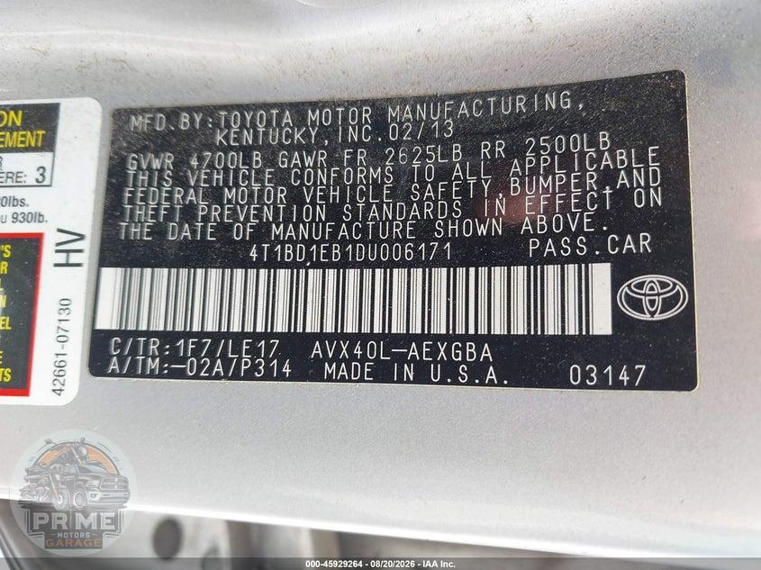 2013 TOYOTA AVALON HYBRID XLE TOURING — фото 9
