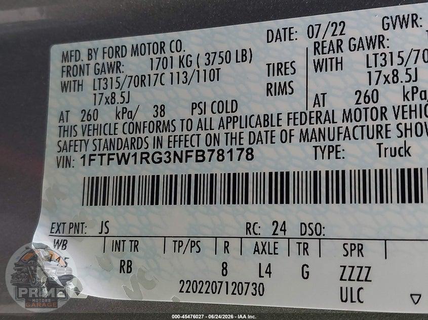 2022 FORD F-150 RAPTOR — фото 9